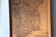 Vintage Etchmaster on Copper Map of Ireland Picture Framed