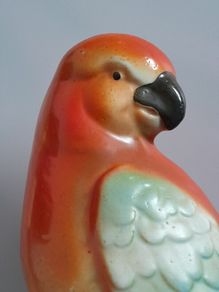STEM HOLDER - Vintage - Red Parrot