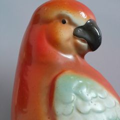 STEM HOLDER - Vintage - Red Parrot