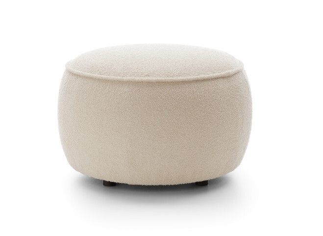Siena Luxury Round Pouffe 65 cm Boucl Fabric