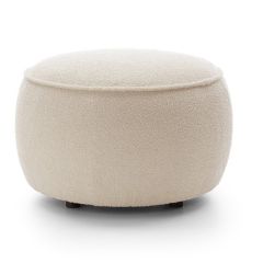 Siena Luxury Round Pouffe 65 cm Boucl Fabric