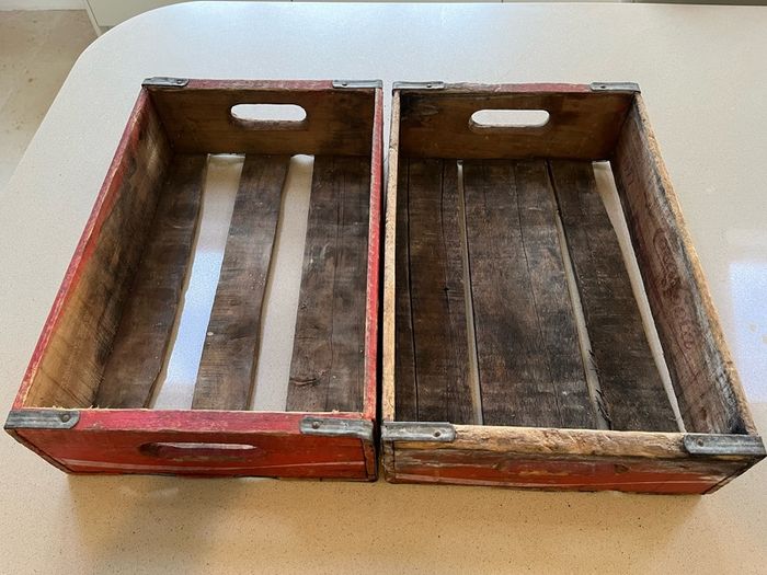 Coca Cola American 70's Wood Crates x2