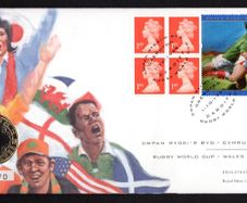 1999 Wales Rugby World Cup Wales October 1999 UK2 Coin Cover (Philatelic Numismatic Cover) PNC