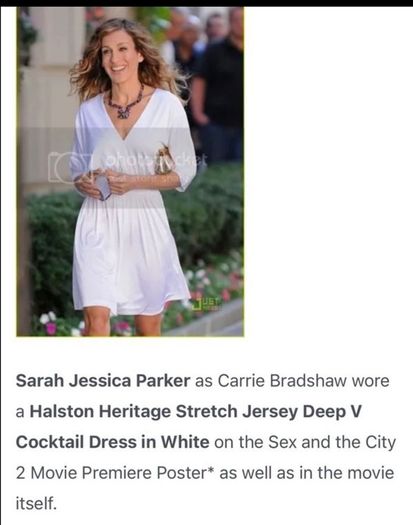Famous dress from SATC2 SJ Parker Halston