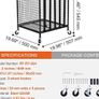 Rolling Sports Ball Storage Cart, Lockable Basketball Cage with Double Lids, Sport Equipment Holder Organizer for Indoor Outdoor, Steel Storage Rack for Garages, Playgroup, Gym and Schools Image 6