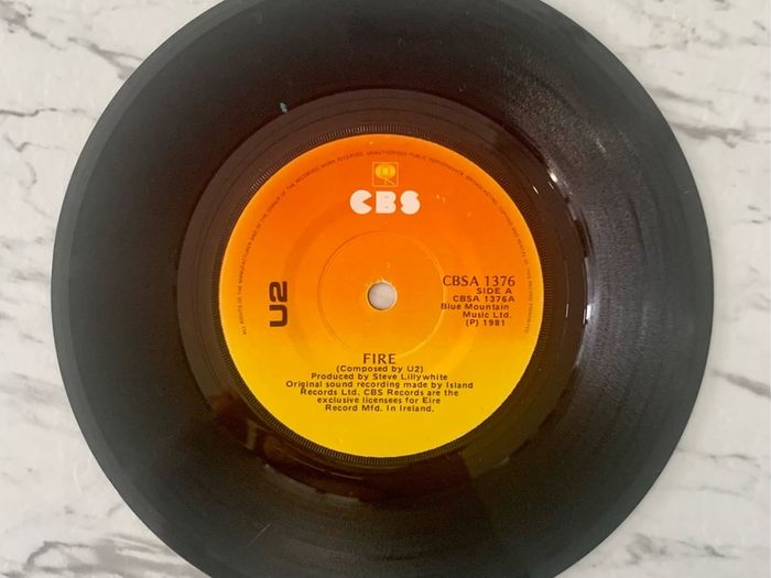 U2  - Fire - Irish CBS Sunburst Label 7" Original Vinyl 1981