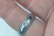Gypsy Cut Diamond Sterling Silver Ring