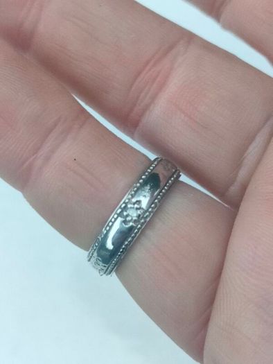 Gypsy Cut Diamond Sterling Silver Ring