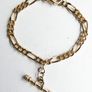 Vintage Retro Gold Plated T Bar Curb Chain Bracelet Image 2