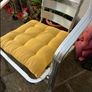 Set of matching patio chairs and four yellow seat pads Image 3