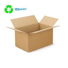 Lot of 10 eco friendly ecommerce cardboard + brown tape 66mt box size 30x20x15 cm / 12x8x6 inches for shipping, posting, ecommerce