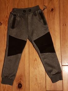 Age 7 Grey and Black Tracksuit Bottoms
