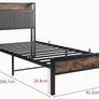 3ft Single Bed Frame with Storage Headboard Image 2
