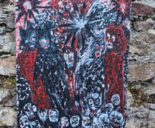 Original Acrylic Painting  Black Star  Handmade original artwork on canvas.