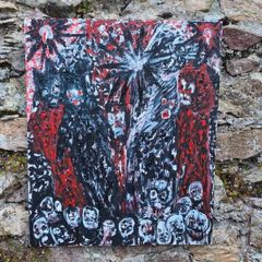 Original Acrylic Painting  Black Star  Handmade original artwork on canvas.