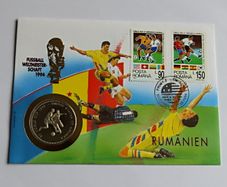 USA WORLD CUP 94 Coin Cover Romania Vintage