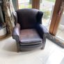 Sheepskin Leather Wingback Armchair Image 2