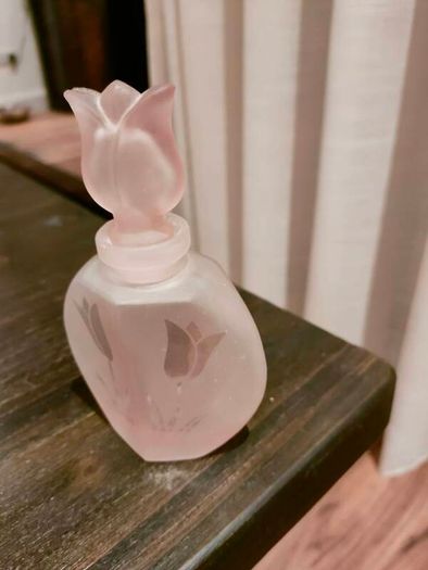 Beautiful pink vintage bottle.