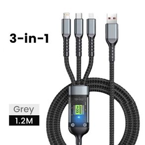 3-in-1 5A USB To Type-C Micro Charger Cable For iPhone 14 13 Samsung Xiaomi Huawei iPhone 14 13