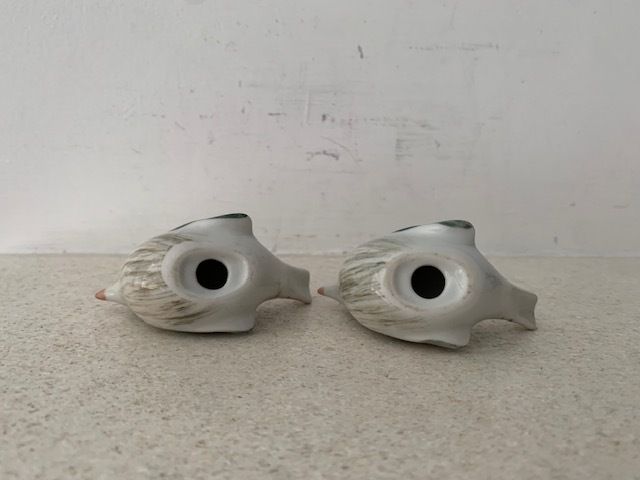 Vintage Hand Painted Sparrows 1970s
