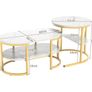 Coffee table/ Set of 2 Coffee Table/ Coffee Table with Storage Side Table, Marble Effect Coffee Table/ Modern metal Frame, Nesting Side Table. Image 5