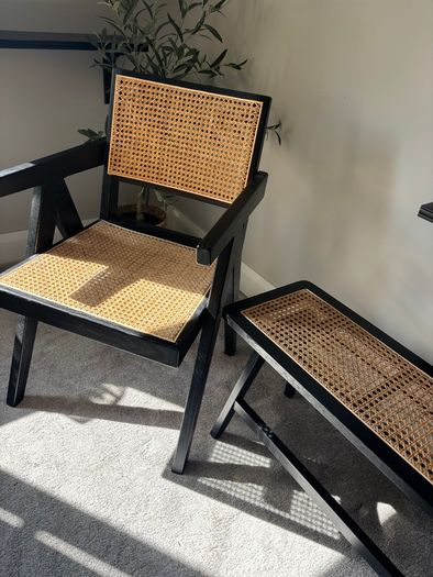 Rattan Chair & matching bench