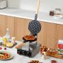 New Commercial Bubble Waffle Maker, 1400W Egg Pancake Baker Machine, Non-Stick Stainless Steel Egg Bubble Puff, 180 Rotatable, Temp and Time Control, Wooden Handle, for Restaurant Bakery Snack Bar Image 7