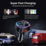 Bluetooth 5.4 FM Transmitter Car Adapter 48W (PD 36W & 12W) [Light Switch] [HiFi Bass Sound] [Fast Charging] Wireless Radio Music Adapter LED Display Hands-Free Calling Support USB Drive Image 8
