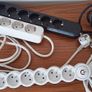 6 & 8 socket extension leads two pins plugs length 1.5m/2m   total 3leads Image 2