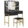 Dressing Table Set, with Storage and Stool - Black Image 8