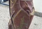 Vintage Ben Hogan Apex irons and leather bag