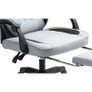 Fabric Massage Gaming Chair, Ergonomic Computer Chair, Video Game Chair, Massage Office Chair, Desk Swivel Chair, Adjustable, Reclining, Footrest, Massage Cushion, Fabric Material, Grey, New Image 3