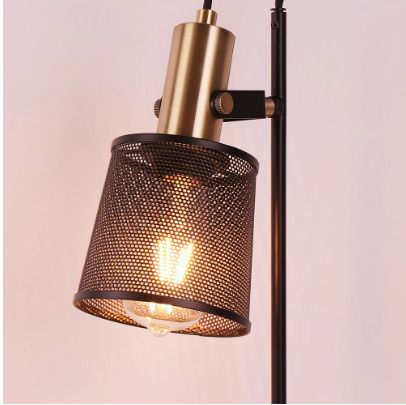 Modern vintage USB charging desk lamp metal mesh cover adjustable table light living room bedroom work study office