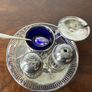 Vintage EPNS Cruet Set with Cobalt Blue Glass Image 5
