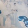 Frames Large Print White And Blue. Image 5