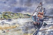 aphort pier arranmore watercolour