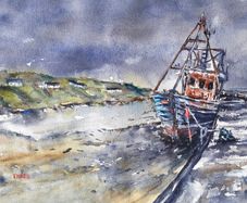 aphort pier arranmore watercolour