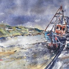aphort pier arranmore watercolour