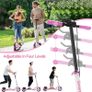 Scooter with Disc Brake & Dual Shock Absorbers, 200mm PU Wheels ABEC-7 Bearings, Foldable Scooter for Teenagers and adults, Non-Slip Deck - Pink/White/Blue Image 2