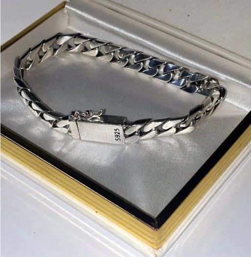 Vintage Sterling Silver Cuban Link Bracelet
