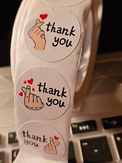 Thank You Stickers / 1" / 500 Stickers / NEW