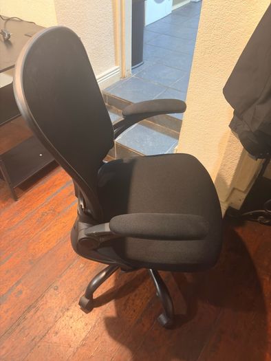 Desk and chair.