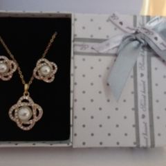 Gold Plated Pendant & Earrings Set