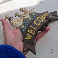 Vintage cast iron Duck wall hook