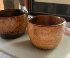 3 Small Wooden bowls, gobble and trinket box