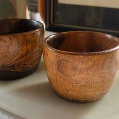 3 Small Wooden bowls, gobble and trinket box