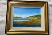 Landscape oil on board  signed J malony?Kilmore Lough typically refers to one of two lakes in Ireland,