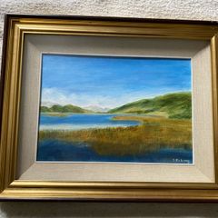 Landscape oil on board  signed J malony?Kilmore Lough typically refers to one of two lakes in Ireland,