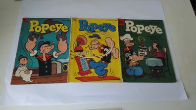 Popeye Nos. 21 29 and 47 Dell Comics