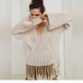 H&M Knitted V Neck Sweater Beige Size S Image 5